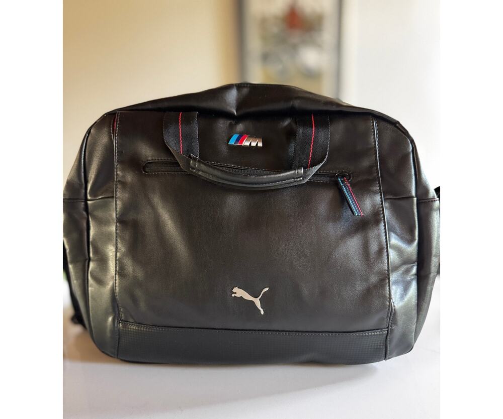 NWOT PUMA BMW M Motorsport Laptop Bag Messenger Work Case Briefcase Black Red